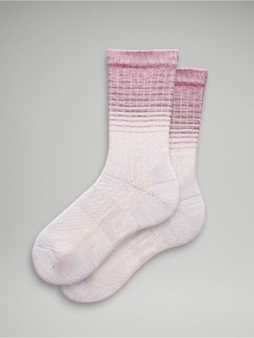 lululemon Power Stride Crew Socks (NWT) Rose/White/Strawberry Milkshake, Medium